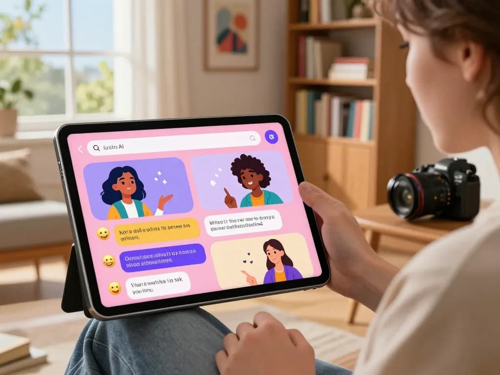 Engaging Crush on AI digital interaction scene with custom characters